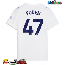 Camisa de Futebol Manchester City Phil Foden #47 Equipamento Alternativo Mulheres 2026-27 Manga Curta